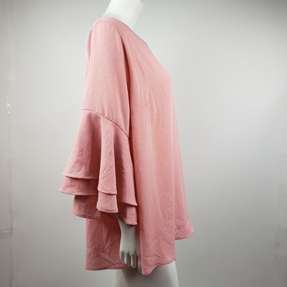 Ava & Viv Pink Bell Sleeve Blouse Size 3X - Picture 4 of 6